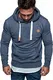 Amaci&Sons Herren Basic Logo Kapuzenpullover Sweatjacke Pullover Hoodie Sweatshirt 1-04028 Blau M