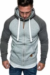 Amaci&Sons Zipper Kapuzenpullover Sweatjacke Pullover Hoodie Sweatshirt EL CAJON (1-04030) Hellgrau/Anthrazit