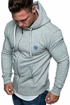 Amaci&Sons Herren Zipper Kapuzenpullover Sweatjacke Pullover Hoodie Sweatshirt (1-04029) Hellgrau