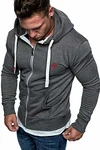 Amaci&Sons Herren Zipper Kapuzenpullover Sweatjacke Pullover Hoodie Sweatshirt (1-04029) Anthrazit
