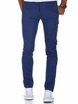 Amaci&Sons Herren Slim Fit Chino Hose Jeans 7100 Blau