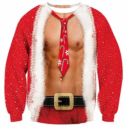 Pullover 3D Männer Ugly Christmas Sweater Hässlich Weihnachten Hemd Unisex Weihnachtspullover XL