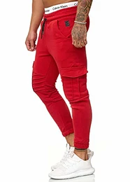 Herren Jogging Hose Jogger Streetwear Sporthose Modell 1214 Rot M