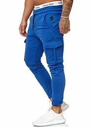 Herren Jogging Hose Jogger Streetwear Sporthose Modell 1213 Blau M