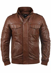 !Solid Herren Lederjacke Style Camash (5066) Braun/Dunkelbraun