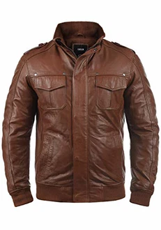 !Solid Herren Lederjacke Style Camash (5066) Braun/Dunkelbraun