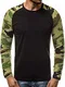 OZONEE Herren Langarmshirt Longsleeve Sweatshirt T-Shirt Slim Fit Sport Langarm Top Rundhals-Ausschnitt Regular Round Neck Long Sleeve U-Neck Sweats Langarmhemd O/1218 DUNKELGRAU-CAMO S