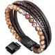 murtoo Armband Herren Leder Armband Naturstein Armband lederarmband Herren (22.5,achat,braun)