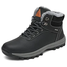Warme Winterschuhe Herren Damen Winterstiefel Outdoor Winterboots Gefüttert Schneestiefel Schwarz 41