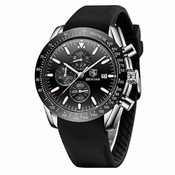Benyar Herren Chronograph Analog Armbanduhr Schwarz
