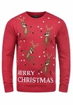Blend Rudolph Herren Strickpullover Weihnachtspullover Mit Rundhalsausschnitt (74676) Pomp Red/Christmas (73859)