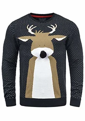Blend Rudolph Herren Strickpullover Weihnachtspullover Mit Rundhalsausschnitt (74676) Dark Navy/Nose (74677)