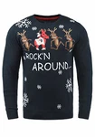 Blend Rudolph Herren Strickpullover Weihnachtspullover Mit Rundhalsausschnitt (74676) Dark Navy/Dance (74678)
