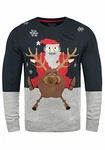 Blend Rudolph Herren Strickpullover Weihnachtspullover Mit Rundhalsausschnitt (74676) Dark Navy/Santa (74676)