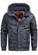 Indicode Herren Pacome Winterjacke m. Plüsch Kapuze & Stehkragen   warme robuste Herrenjacke Winddichte Outdoorjacke Übergangsjacke Regenjacke wetterfeste Winter Jacke f. Männer Navy S