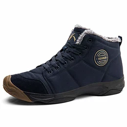 Winterschuhe Herren Damen Wasserdicht Trekking Wanderstiefel Schnee Stiefel mit Warm Gefüttert (6118-blue43)
