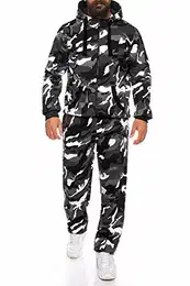 Finchsuit 1 Herren Jogging Anzug Trainingsanzug Sportanzug FMJS135, Camo Grau, M