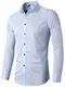 INFLATION Herren Hemd aus Bambusfaser umweltfreudlich Elastisch Slim Fit für Freizeit Business Hochzeit Reine Farbe Hemd Langarm,DE M (Etikette 41),Hellblau