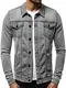 OZONEE Herren Jeansjacke Jacke Jeans Übergangsjacke Herbstjacke Vintage Herrenjacke Herbst Übergangs Denim Bikerjacke Jacket Denim Winter Knopfverschluss 777/325K GRAU S