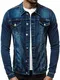 OZONEE Herren Jeansjacke Jacke Jeans Übergangsjacke Sommerjacke Frühlingsjacke Herbstjacke Vintage Herrenjacke Herbst Übergangs Denim Bikerjacke Jacket Übergangs 777/325K BLAU M