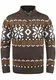 !Solid Norwin Herren Weihnachtspullover Norweger-Pullover Winter Strickpullover Troyer Grobstrick mit Stehkragen, Größe:M, Farbe:Coffee Bean Melange (8973)