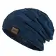 REDESS Mützen Herren Long Slouch Beanie Grobstrick Mütze mit Fleece Teddy gefüttert M11 (008)