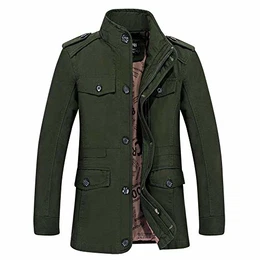 Ibaste Herren Mantel Winterjacke Herbst Kurz Herrenmantel Warm Modernas Lässig Wintermantel Chic Männer Nner Mantel Jacke Parka Trenchcoat Outerwear (Color : Armeegrün, Size : M)