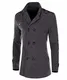 AOWOFS Herren Mantel Slim Fit Kurzmantel mit Stehkragen Zweireiher Wintermantel für Bussiness Freizeit