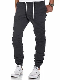 Herren Jogginghose Baumwolle Freizeithose Sport Slim Fit Trainingshose Sweatpants Jogger Pant (Grau, X-Large)