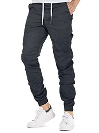 Herren Jogginghose Baumwolle Freizeithose Sport Slim Fit Trainingshose Sweatpants Jogger Pant (Grau, Medium)