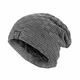 Kungber Slouch Beanie Mütze, Warme Unisex Wintermütze Strickmütze Wollmütze mit Flecht Muster Sehr Weichem Teddyfleece Innenfutter für Damen Herren (Grau)