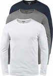 !Solid Basal Herren Longsleeve Langarm Shirt Mit Rundhalsausschnitt 3er Pack Grau