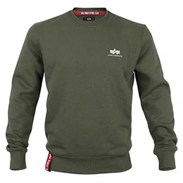 Alpha Ind. Basic Sweater Small Logo Dark Green - M