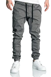 Lässige Herren Cargo Jogger Chino Hose Pants Mit Stretch R0702 Dunkelgrau W29