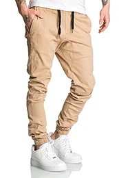 Lässige Herren Cargo Jogger Chino Hose Pants Mit Stretch R0702 Beige W32