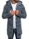 MOODOZ Herren Mix Strickjacke Kapuzenpullover Hoodie Sweatshirt Madmext 01734 DUNKELBLAU M