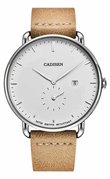 Herren Uhren Minimalistisch Modisch Wasserdicht Kalender Business Casual Herren Armbanduhr mit Leder Armband Braun