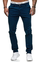 Herren Chino Stoffhose Chinohose Casual Slim 3269 Navy 32