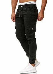 Herren Chino Pants Jeans Skinny Fit Modell 3207 Schwarz 32/32