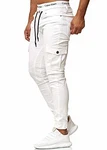OneRedox Herren Chino Pants Jeans Skinny Fit Modell 3207 Weiß