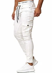 OneRedox Herren Chino Pants Jeans Skinny Fit Modell 3207 Weiß
