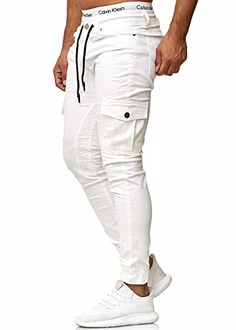 OneRedox Herren Chino Pants Jeans Skinny Fit Modell 3207 Weiß