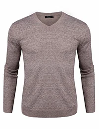 Pullover Herren V-Ausschnitt Langarm Baumwolle Sweater
