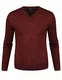 iClosam Pullover Herren V-Ausschnitt Langarm Baumwolle Sweater, Farbe Rot, Size M