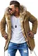 Rello & Reese Winter Parka mit Fell-Imitat Jacke Mantel MJ-7250 Braun, S