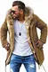 Rello & Reese Winter Parka mit Fell-Imitat Jacke Mantel MJ-7250 Braun, L