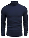 Tinkwell Herren Rollkragen Pullover Langarmshirt Slim Fit Königsblau