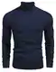 COOFANDY Herren Rollragen Pullover Langarmshirt Feinstrick Sweater Freizeit Slim fit Basic Männer Pullover Königsblau M
