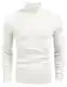 COOFANDY Herren Rollragen Pullover Langarmshirt Feinstrick Sweater Freizeit Slim fit Basic Männer Pullover Weiß XXL