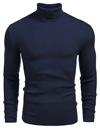 Herren Rollragen Pullover Langarmshirt Feinstrick Sweater Freizeit Slim fit Basic Männer Pullover